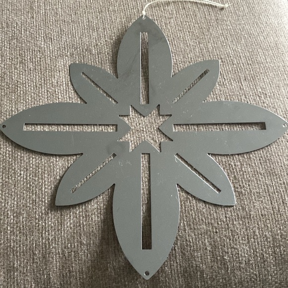 KENNETH WINGARD silver star snowflake mobile artwork wall hanging metal mirrored - Picture 3 of 4